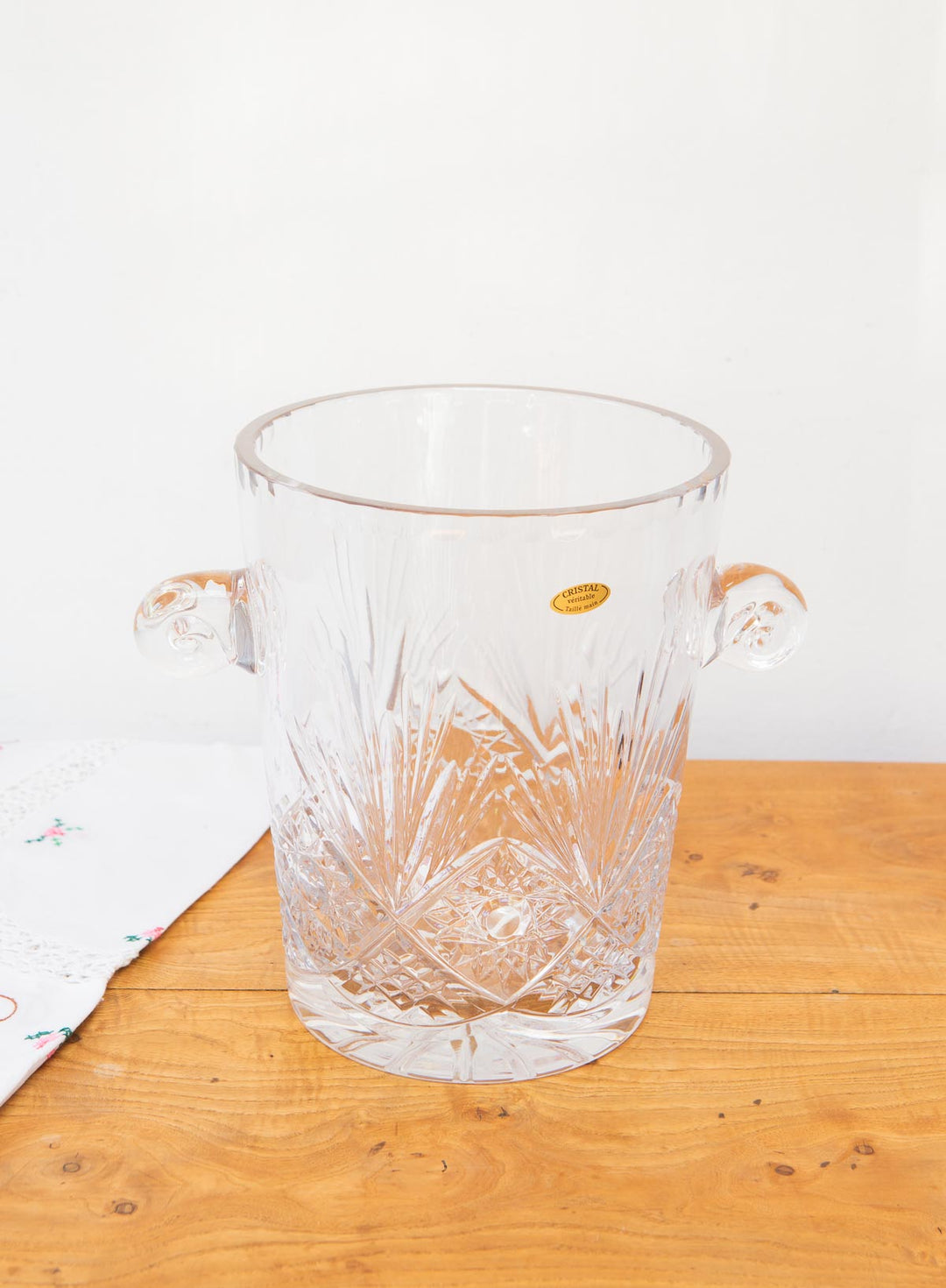 Cubitera cristal tallado Yves Klein Bertrichamps Baccarat años 80/90 French ice bucket