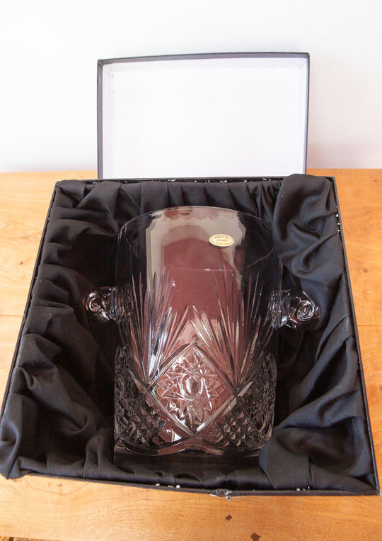 Cubitera cristal tallado Yves Klein Bertrichamps Baccarat años 80/90 French ice bucket