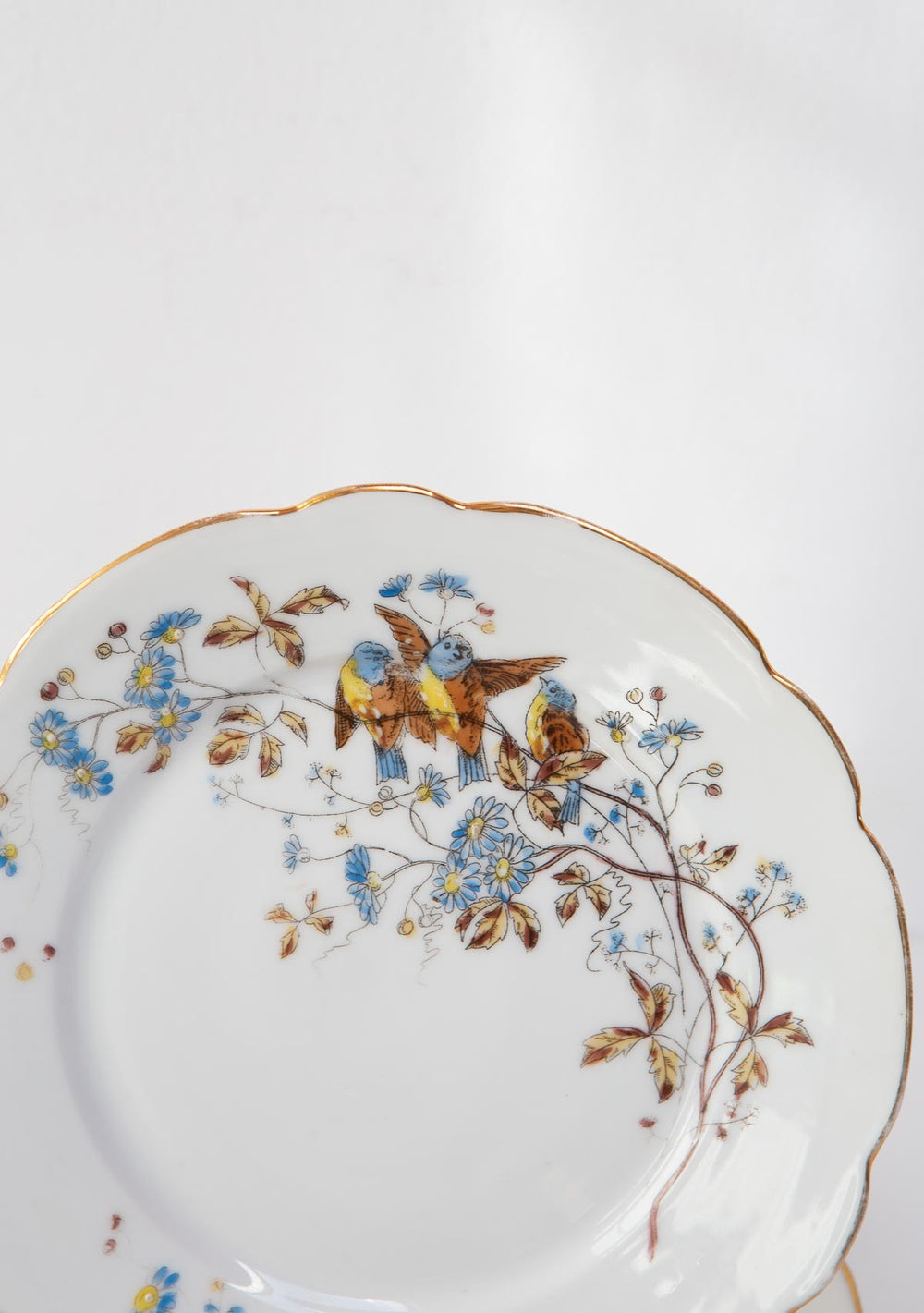 Juego 5 platos postre porcelana Vieux Paris fin s. XIX