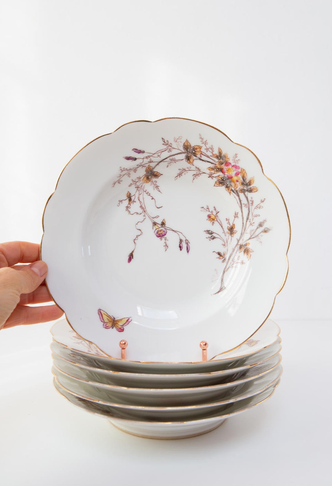 Platos hondos porcelana Vieux Paris fin XIX (x UNID