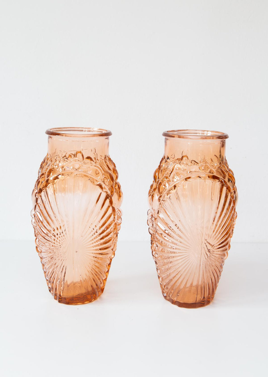 Pareja jarrones franceses rosa SN años 20 pair of antique french pink vases