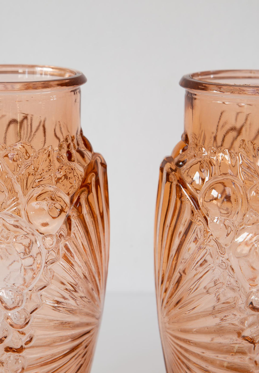 Pareja jarrones franceses rosa SN años 20 pair of antique french pink vases