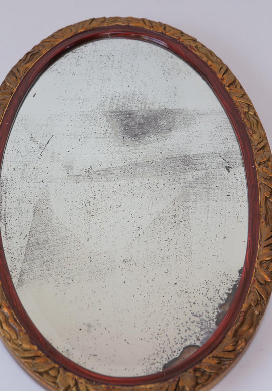 Antiguo espejo francés ovalado art decó (60*35 cm)