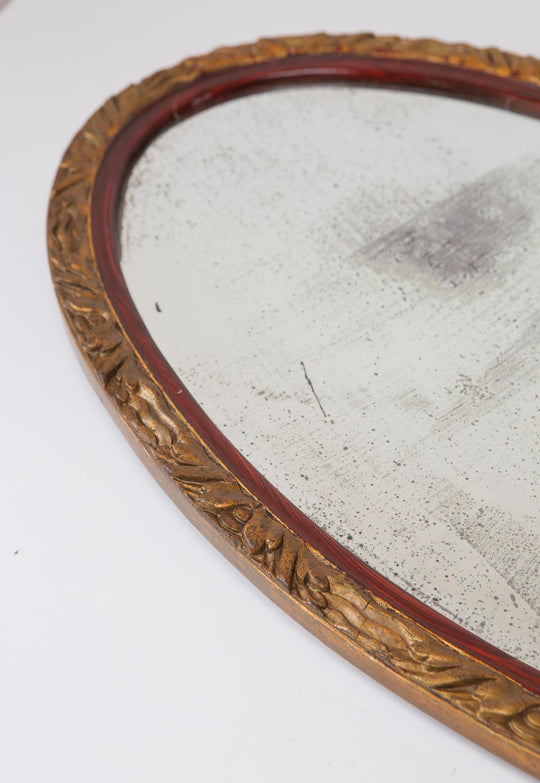 Antiguo espejo francés ovalado art decó (60*35 cm)