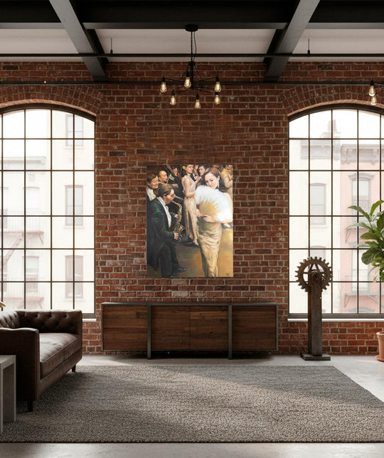 Oleo sobre lienzo copia de "Dream of old Shanghai" de Chen Yifei (117*90 cm)