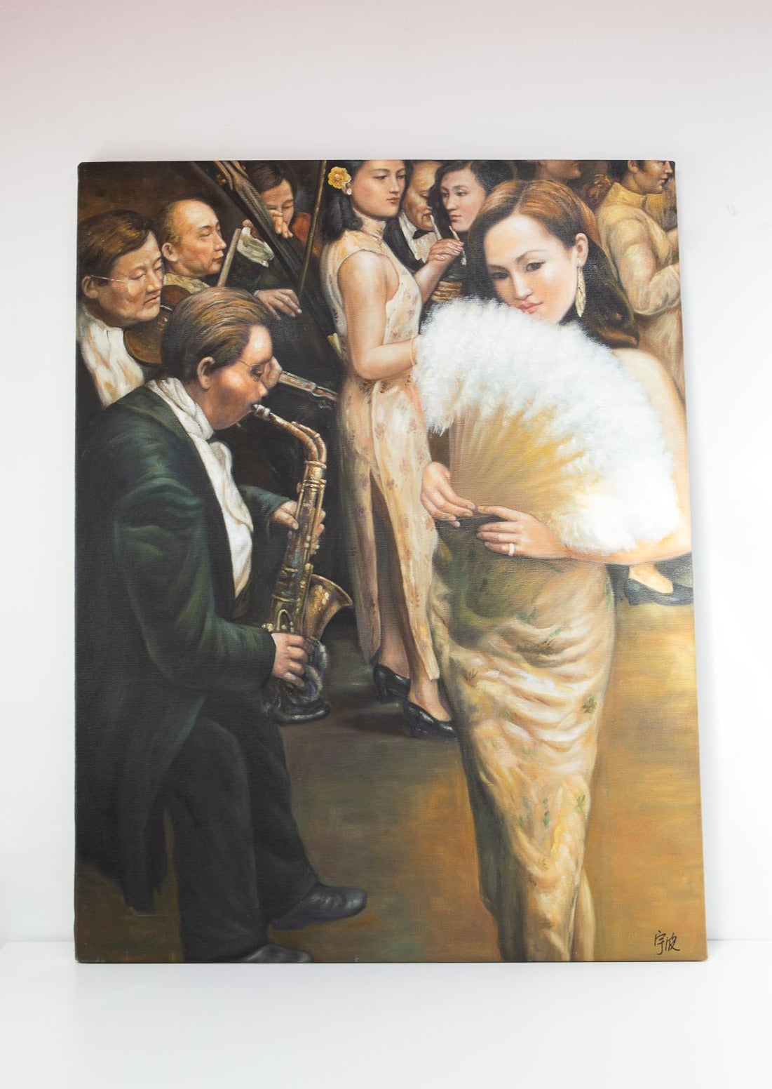 Oleo sobre lienzo copia de "Dream of old Shanghai" de Chen Yifei