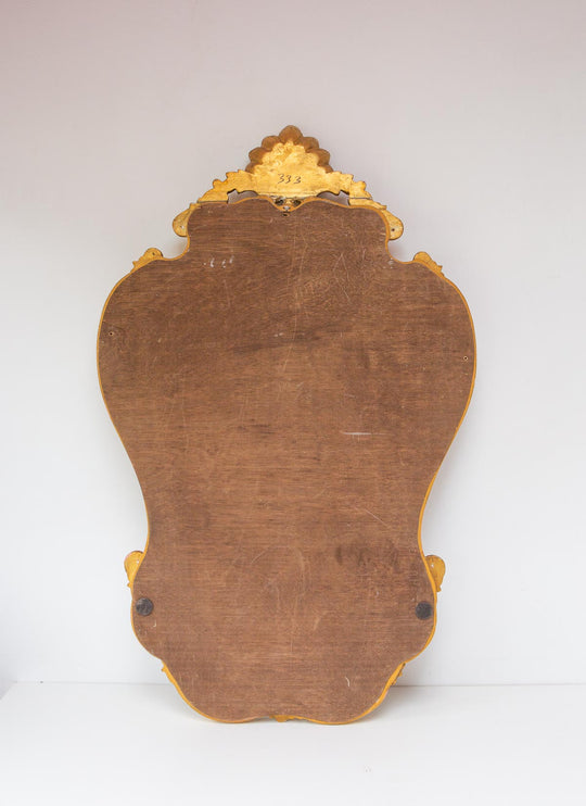 Espejo dorado francés vintage estilo Luis XV c. 1950 (100 cm)
