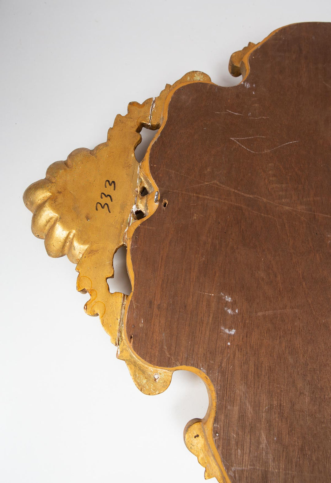 Espejo dorado francés vintage estilo Luis XV c. 1950 (100 cm)