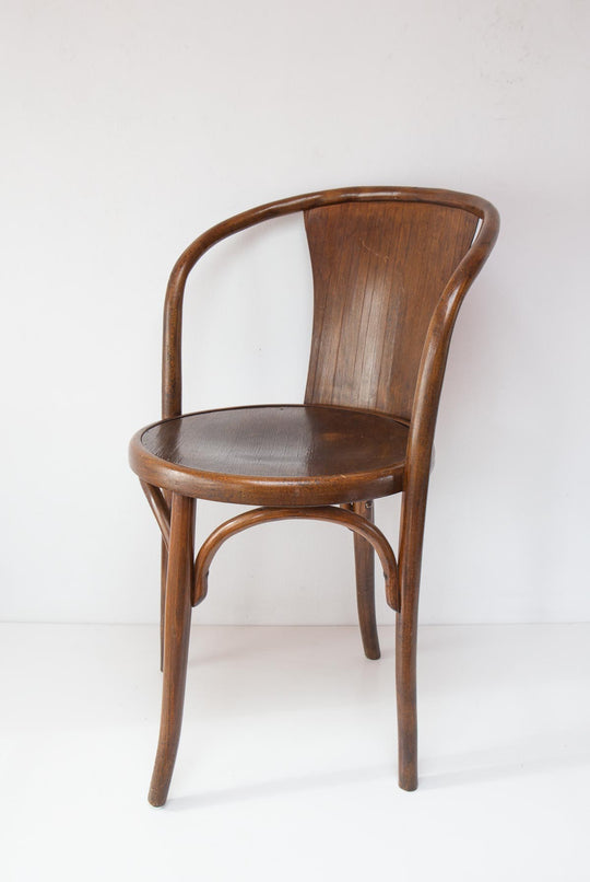 Silla bistró Fischel 15E Czechoslovakia madera c. 1930