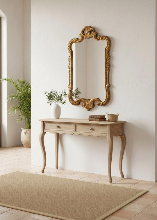 Espejo francés madera al oro fino estilo barroco c. 1950 (125 cm)