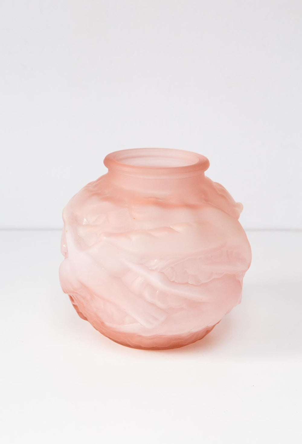 Antiguo jarrón francés art decó rosa pájaros french vase