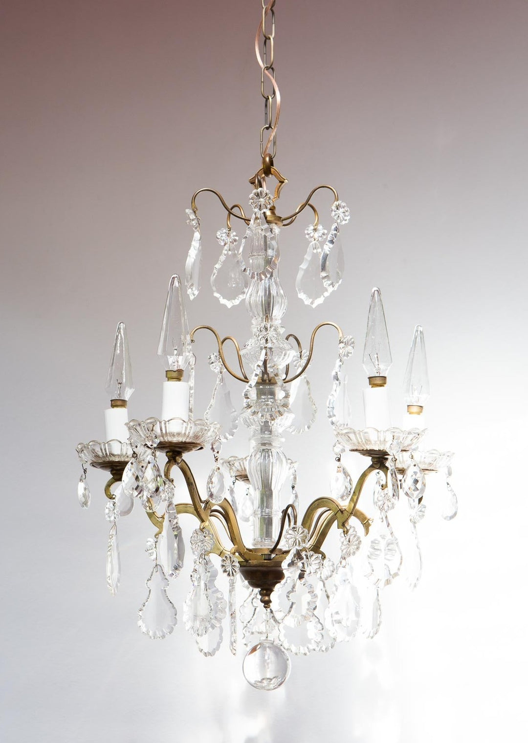 Antigua lámpara de araña francesa cristales