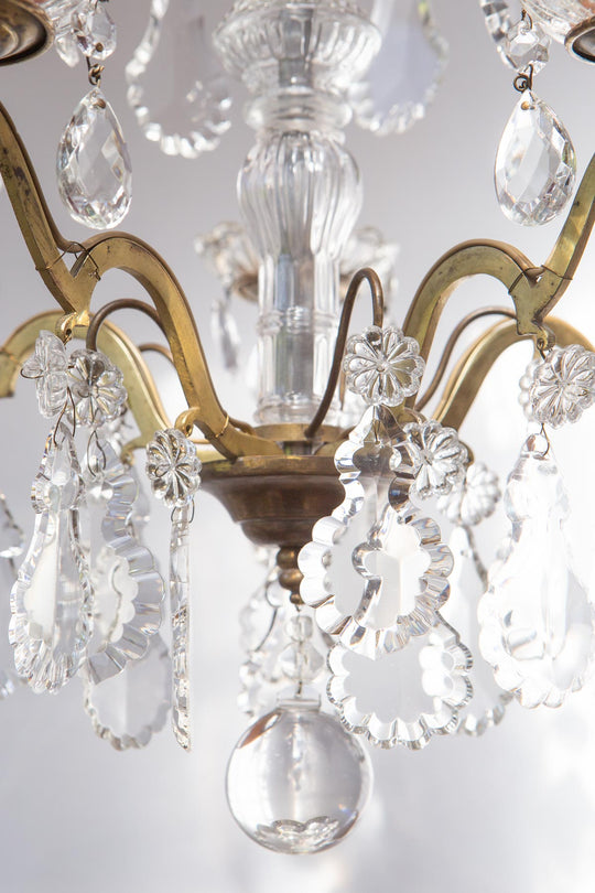Antigua lámpara de araña francesa cristales french chandelier