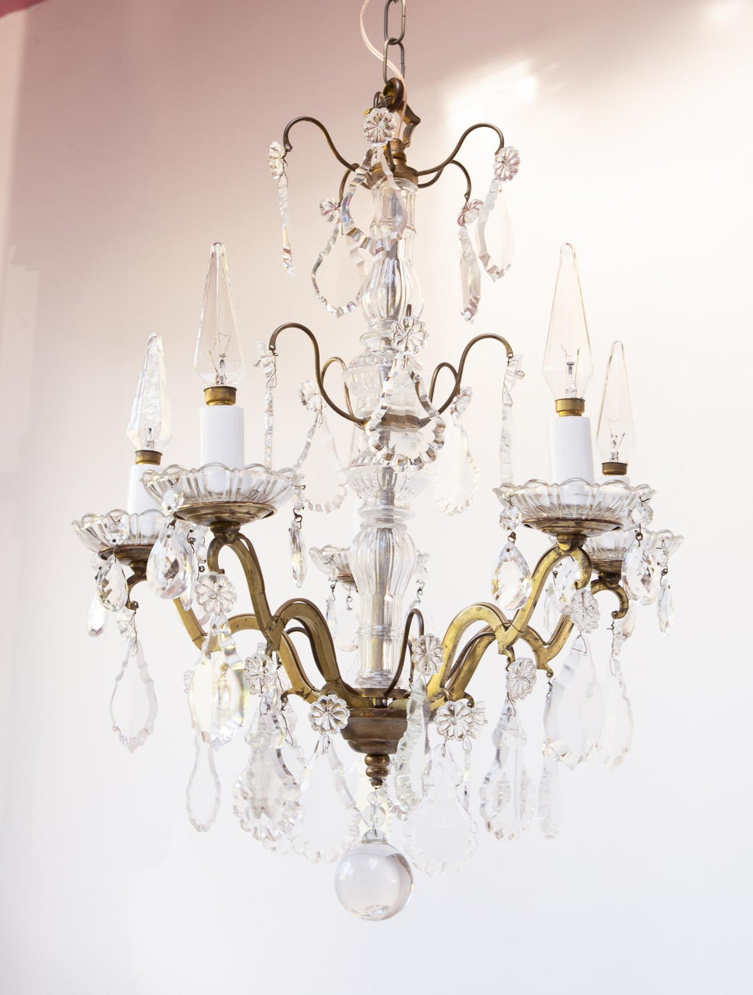Antigua lámpara de araña francesa cristales french chandelier