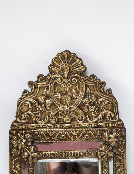 Antiguo espejo francés latón repujado s. XIX (VENDIDO)