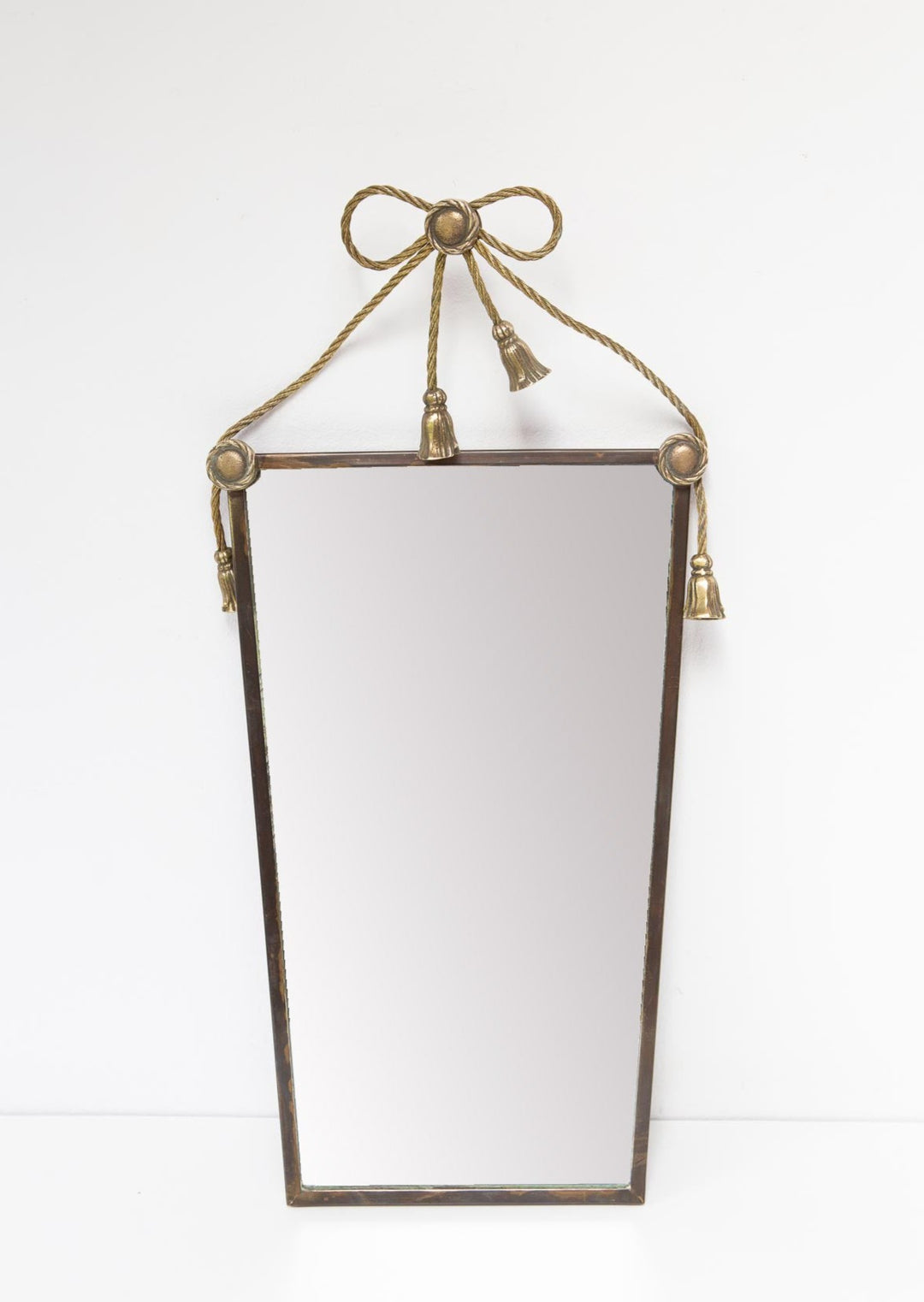 Antiguo espejo francés latón con lazo años 40/50 antique french mirror