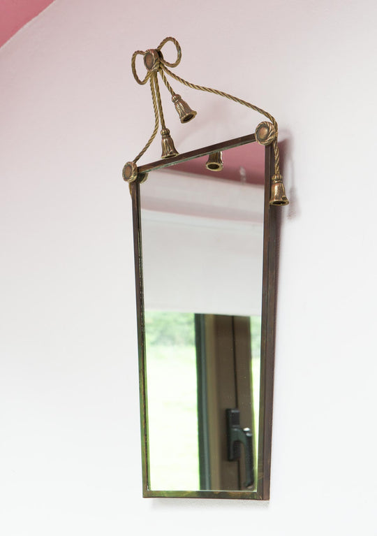 Antiguo espejo francés latón con lazo años 40/50 antique french mirror