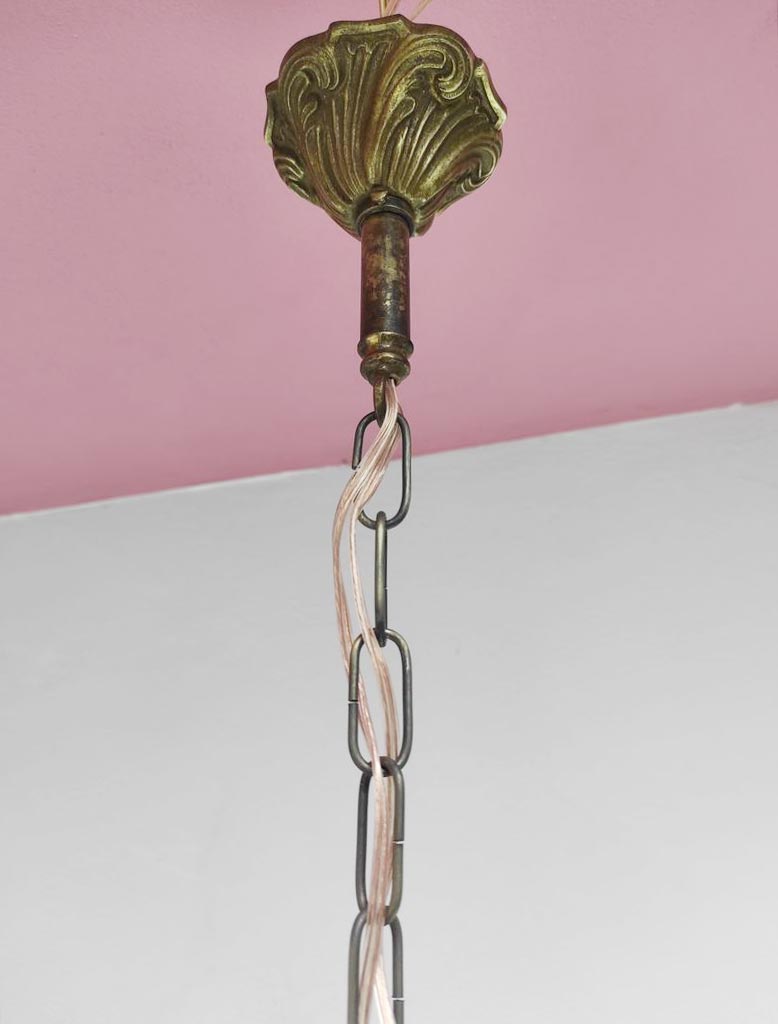 Antigua lámpara de araña cristales francesa s. XIX (45 cm)
