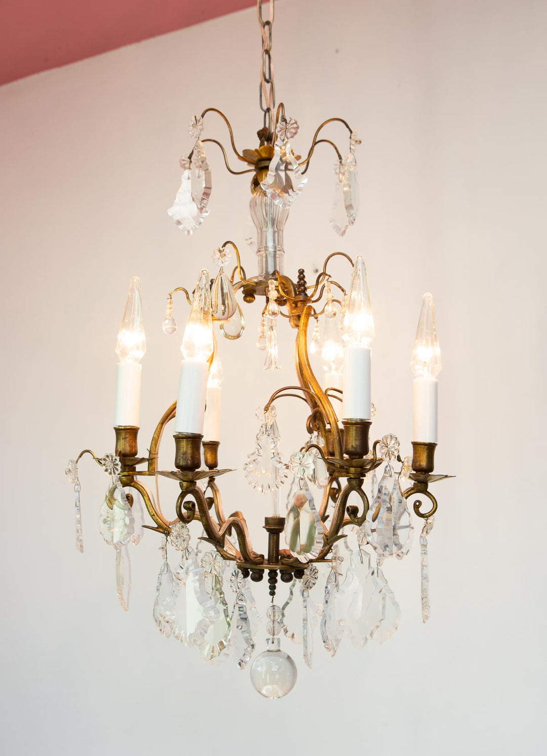 Antigua lámpara de araña cristales francesa s. XIX antique french chandelier