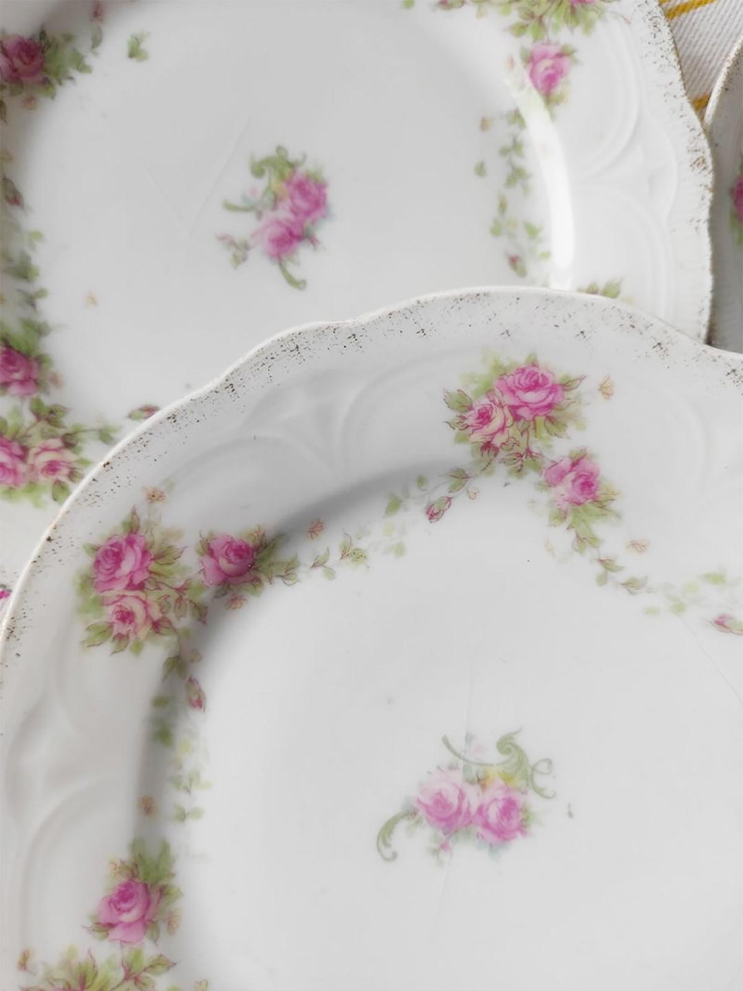 platos postre franceses porcelana con florecillas 