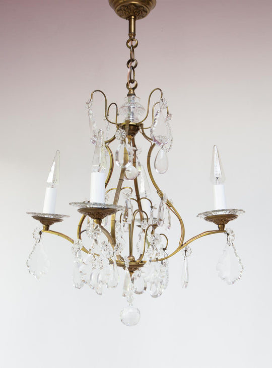 antigua lampara techo araña laton y cristales francesa french chandelier
