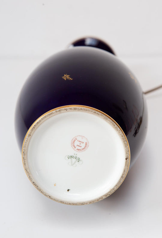 Lámpara de mesa montura jarrón porcelana Sèvres 1943 (34 cm)