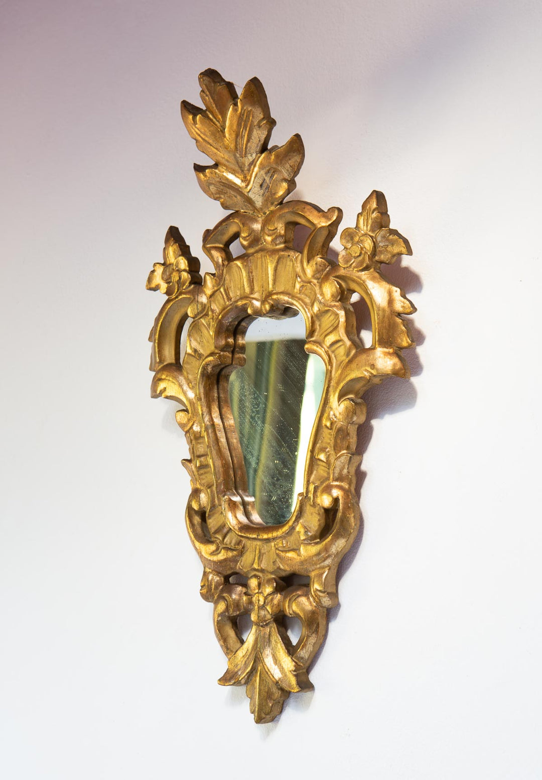 antiguo espejo dorado frances con copete french gilt mirro