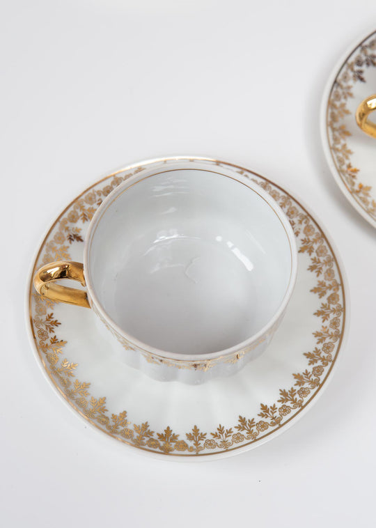 Juego de tazas de porcelana vintage Santa Clara para 6