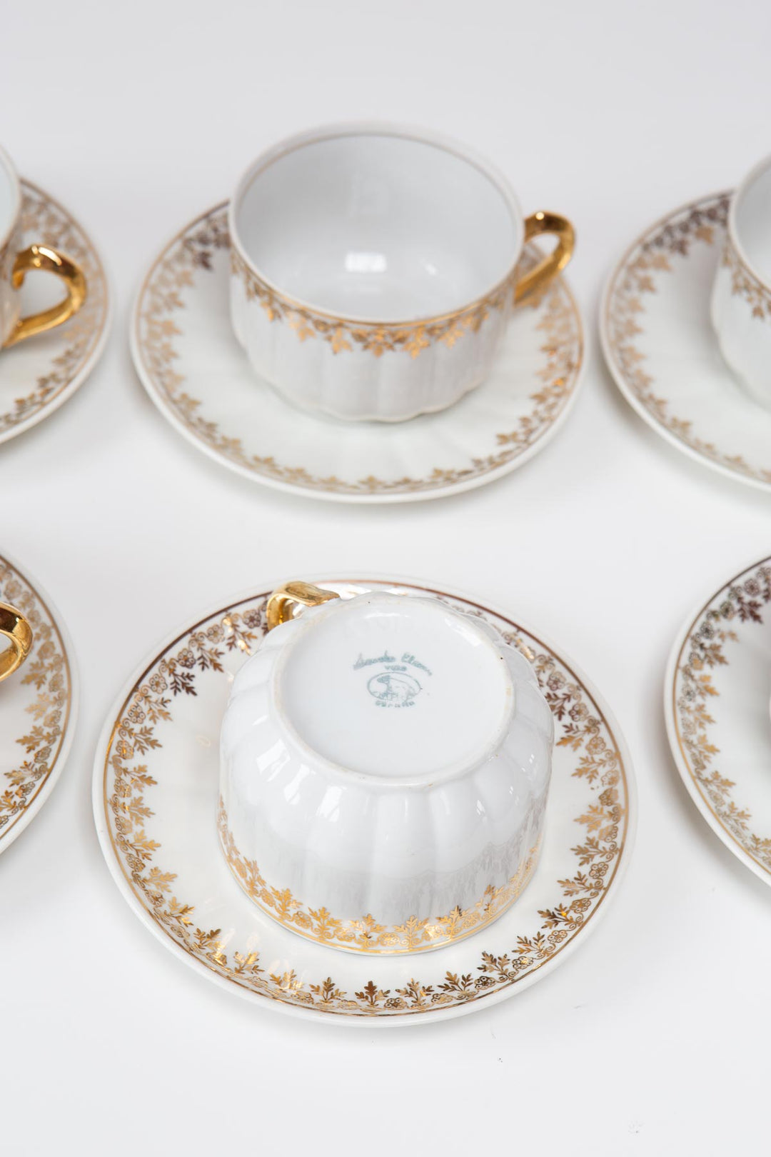 Juego de tazas de porcelana vintage Santa Clara para 6