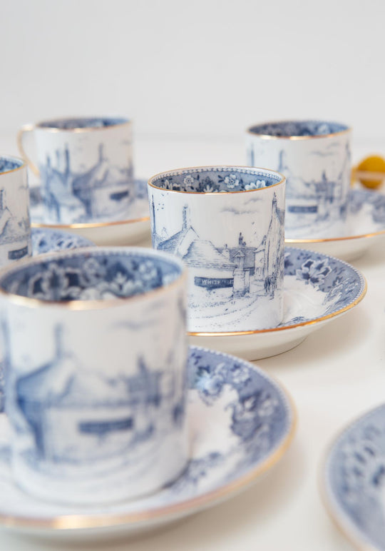 Juego de tazas de café inglesas porcelana TUSCAN