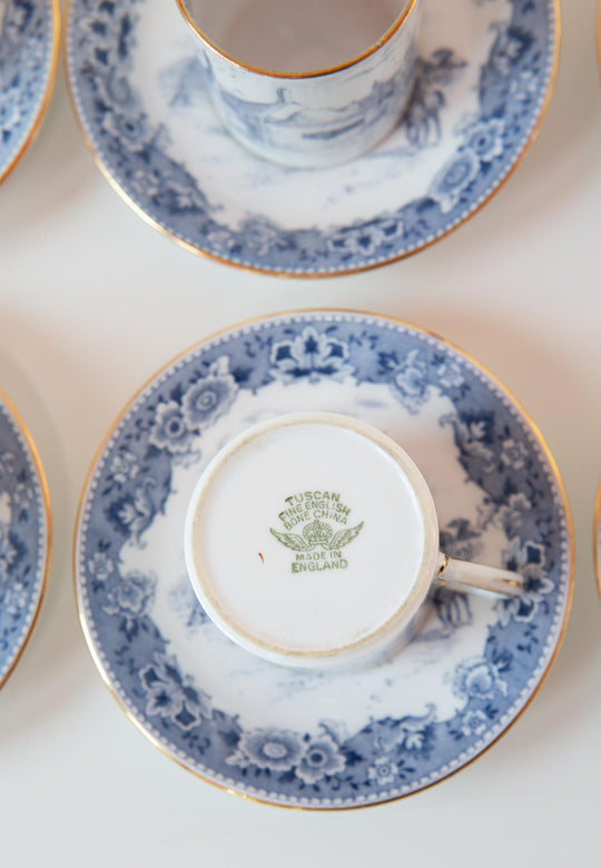 Juego de tazas de café inglesas porcelana TUSCAN