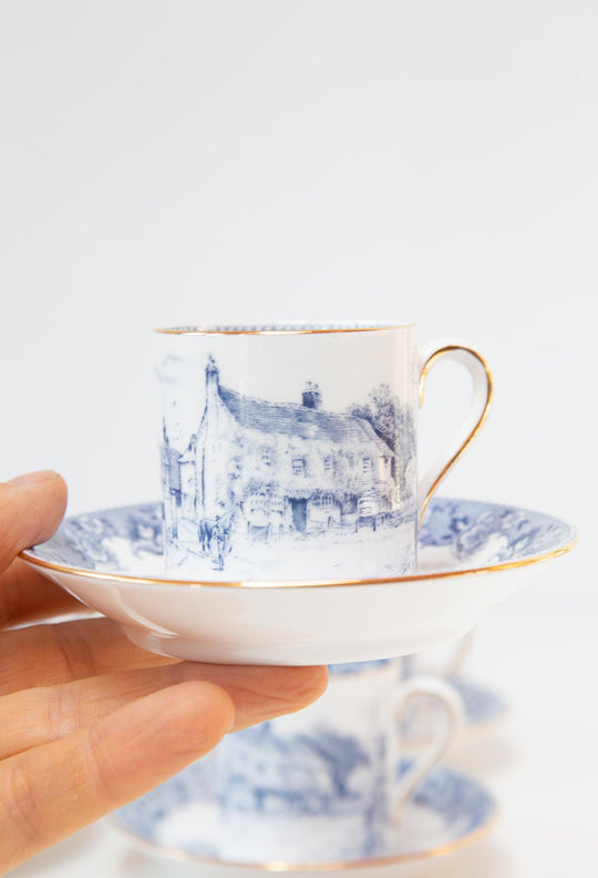Juego de tazas de café inglesas porcelana TUSCAN
