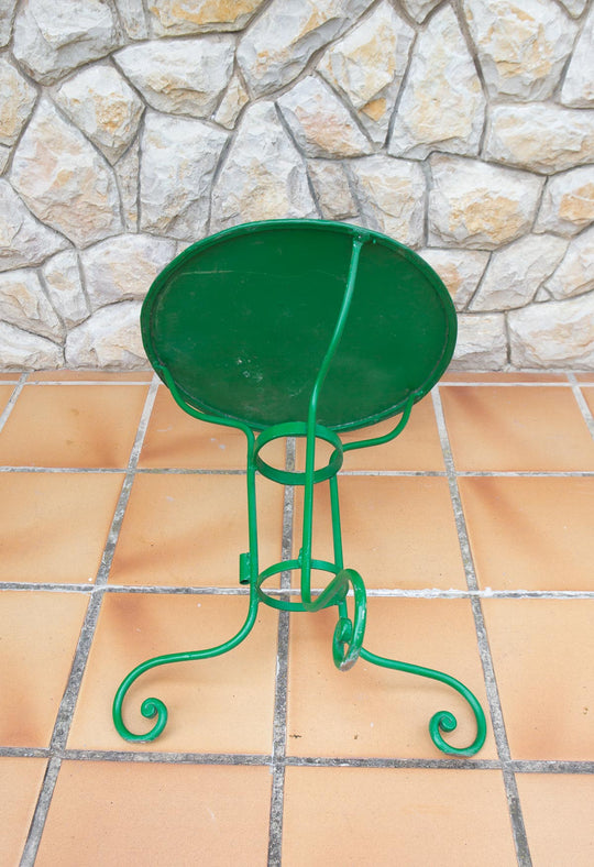 Mesa jardín francesa hierro verde años 1940 (⌀ 61,5 cm)