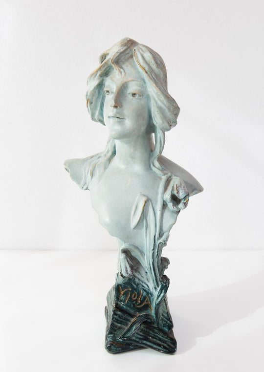 busto escayola frances antiguo art nouveau viola