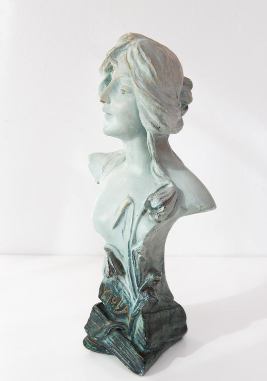 busto escayola frances antiguo art nouveau viola