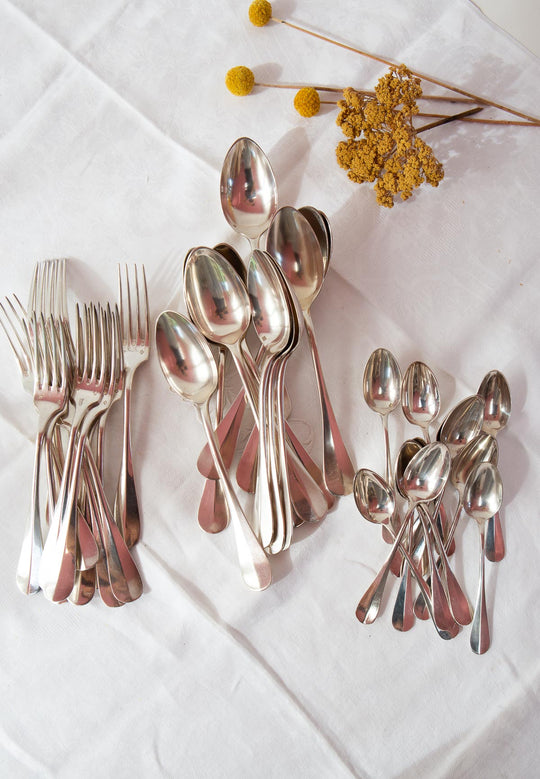 juego antiguos cubiertos franceses metal plateado art deco french flatware