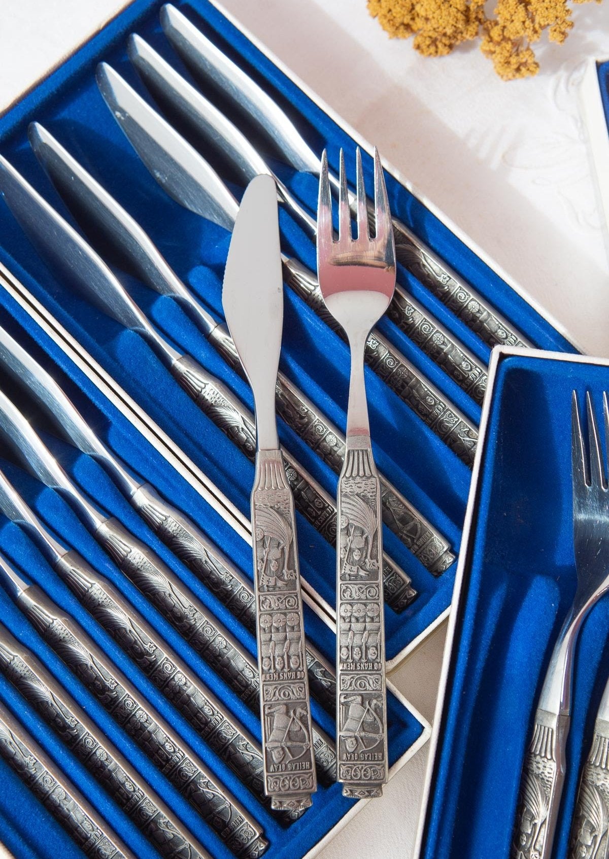 cubiertos peltre vikingos noruegos Odd Leikvoll norwegian flatware