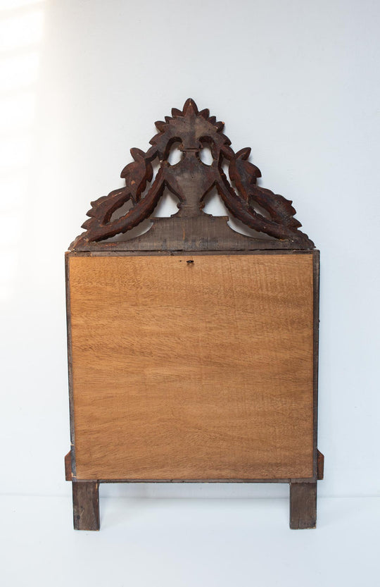 Espejo dorado francés con copete estilo Louis XVI (80*48 cm)
