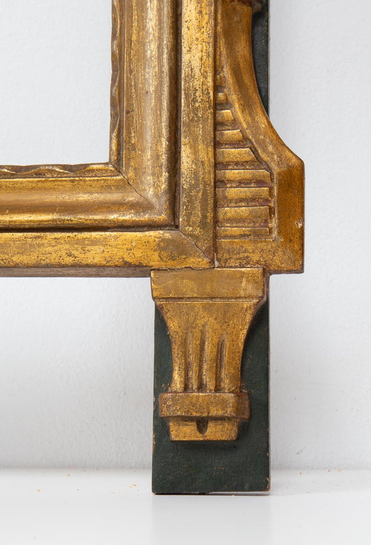 Espejo dorado francés con copete estilo Louis XVI (80*48 cm)