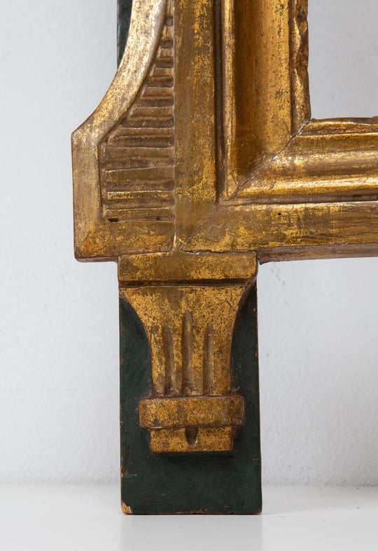Espejo dorado francés con copete estilo Louis XVI (80*48 cm)