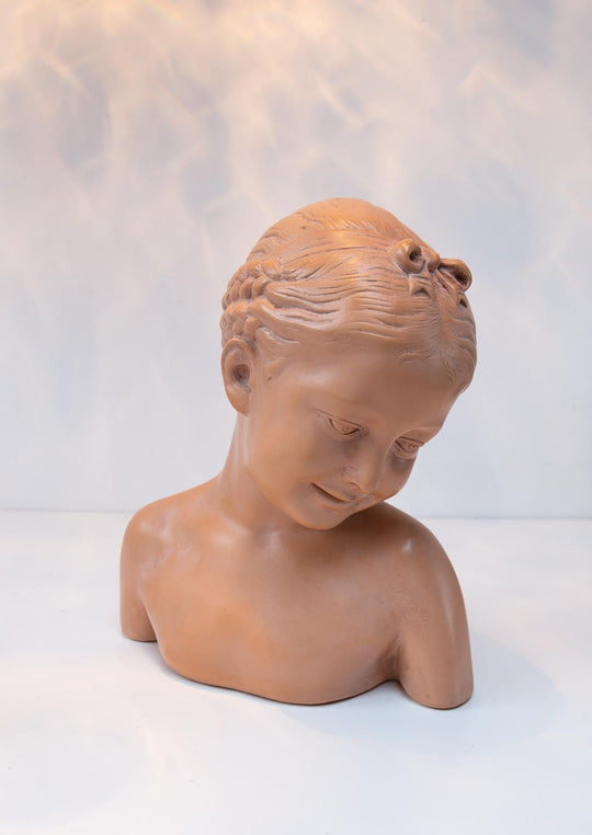 busto escayola niña francia la rieuse Jean Baptiste Pigalle xx antique french plaster bust of a girl