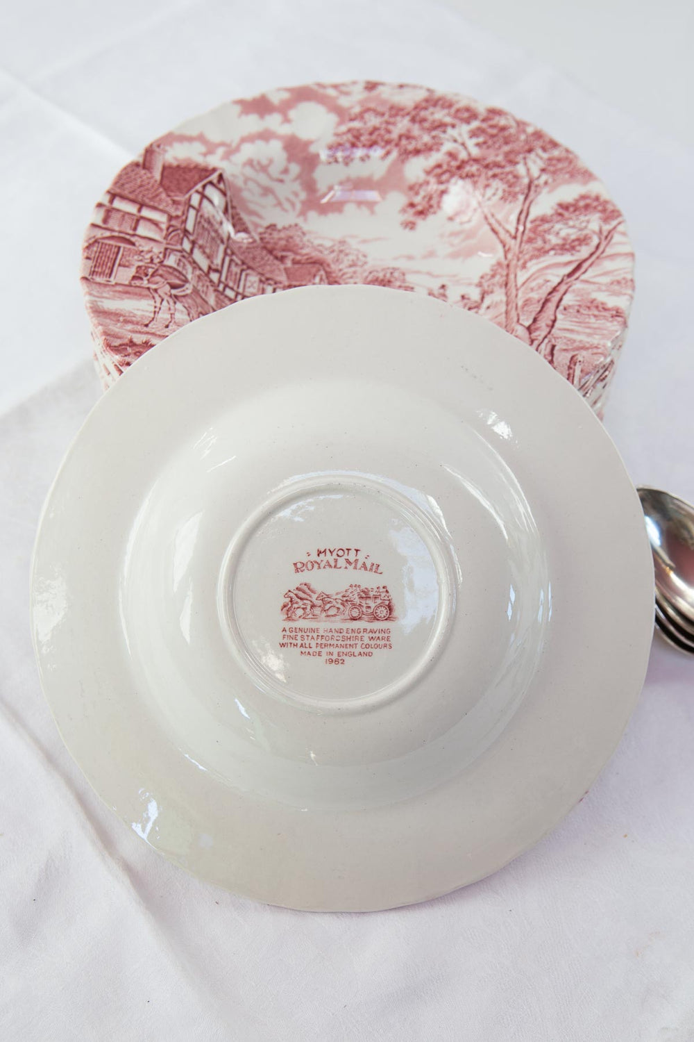 juego platos hondos loza inglesa myott royal mail soup bowls