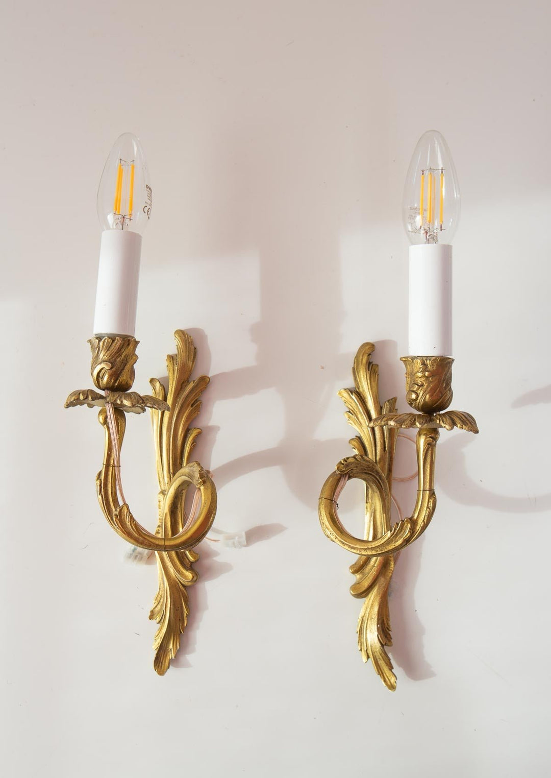 pareja apliques bronce rocaille louis xv rocalla french wall lights