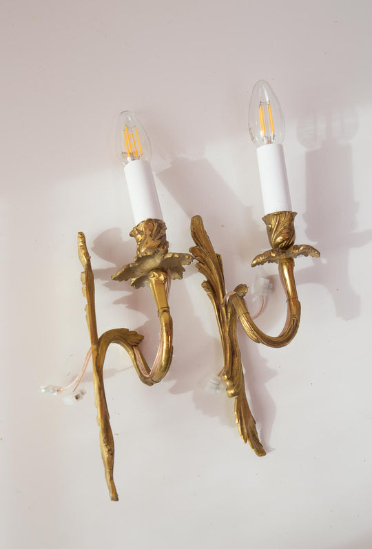 pareja apliques bronce rocaille louis xv rocalla french wall lights