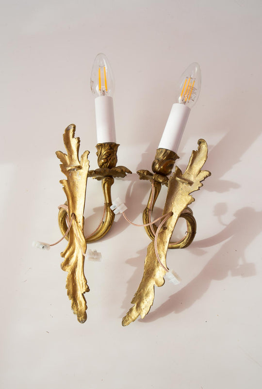 pareja apliques bronce rocaille louis xv rocalla french wall lights