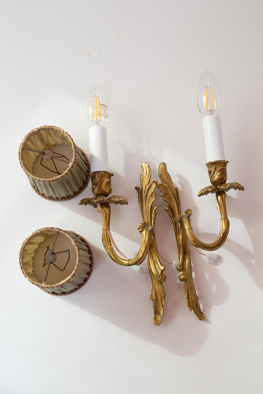 pareja apliques bronce rocaille louis xv rocalla french wall lights