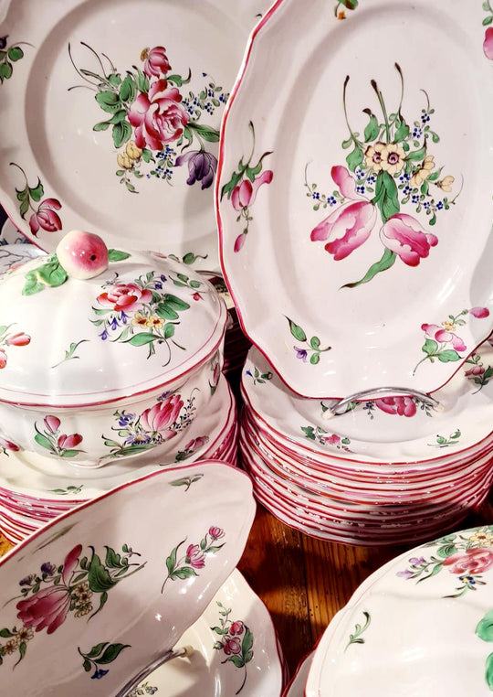 gran vajilla francesa semi porcelaine luneville rebervere dinner service