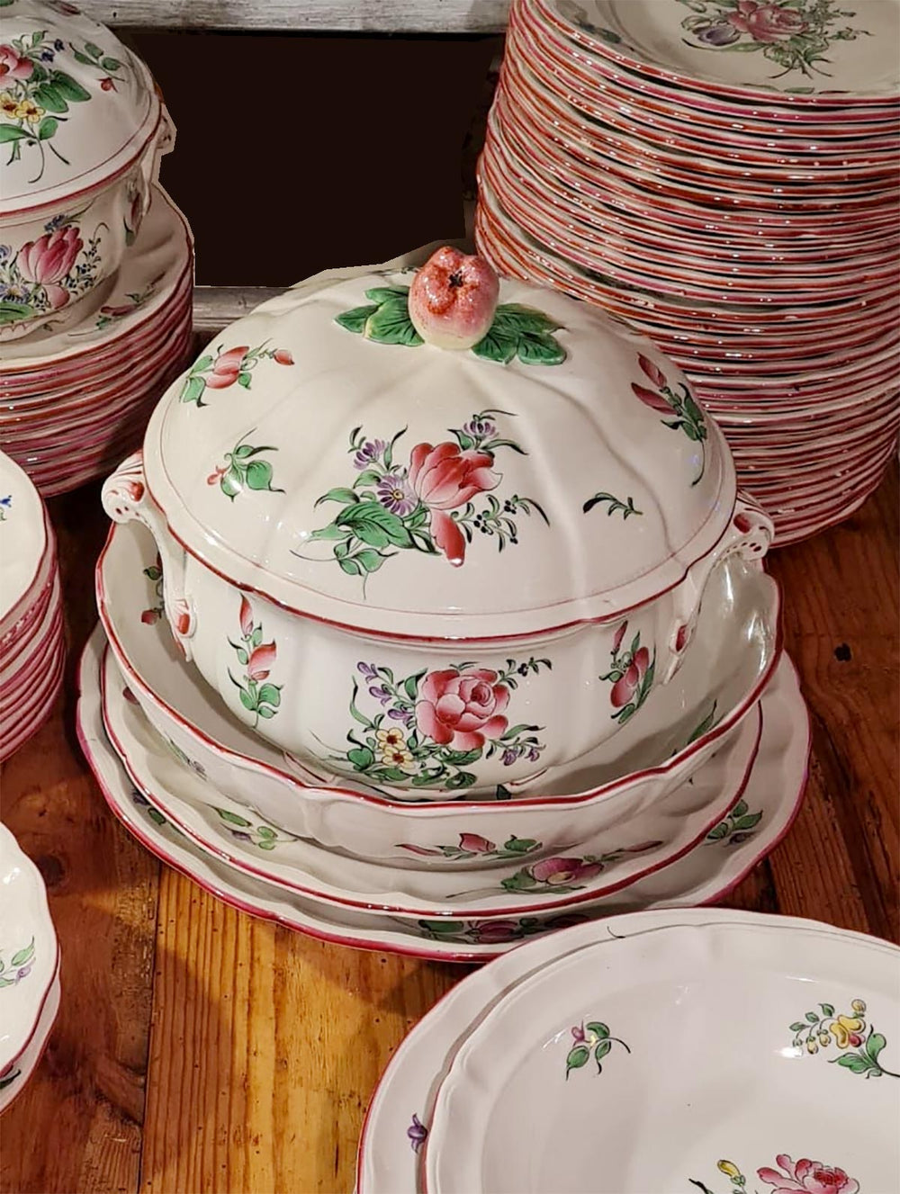 gran vajilla francesa semi porcelaine luneville rebervere dinner service