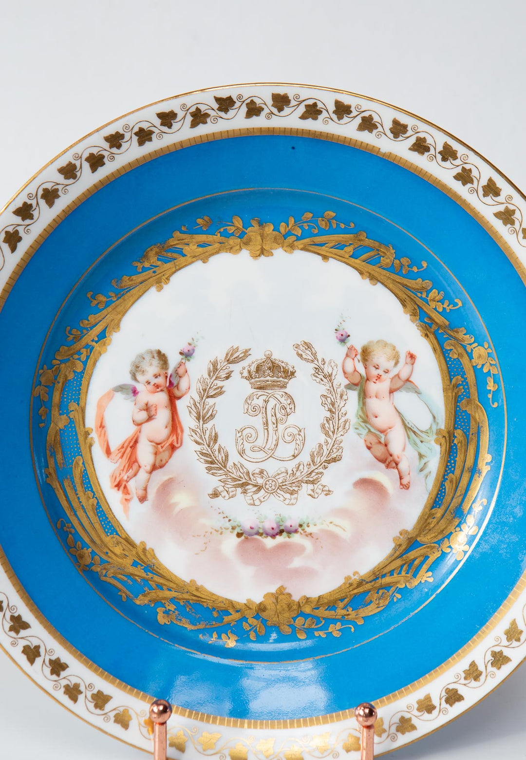 Plato porcelana Sèvres 1840 Louis Philippe Château des Tuileries (24 cm)