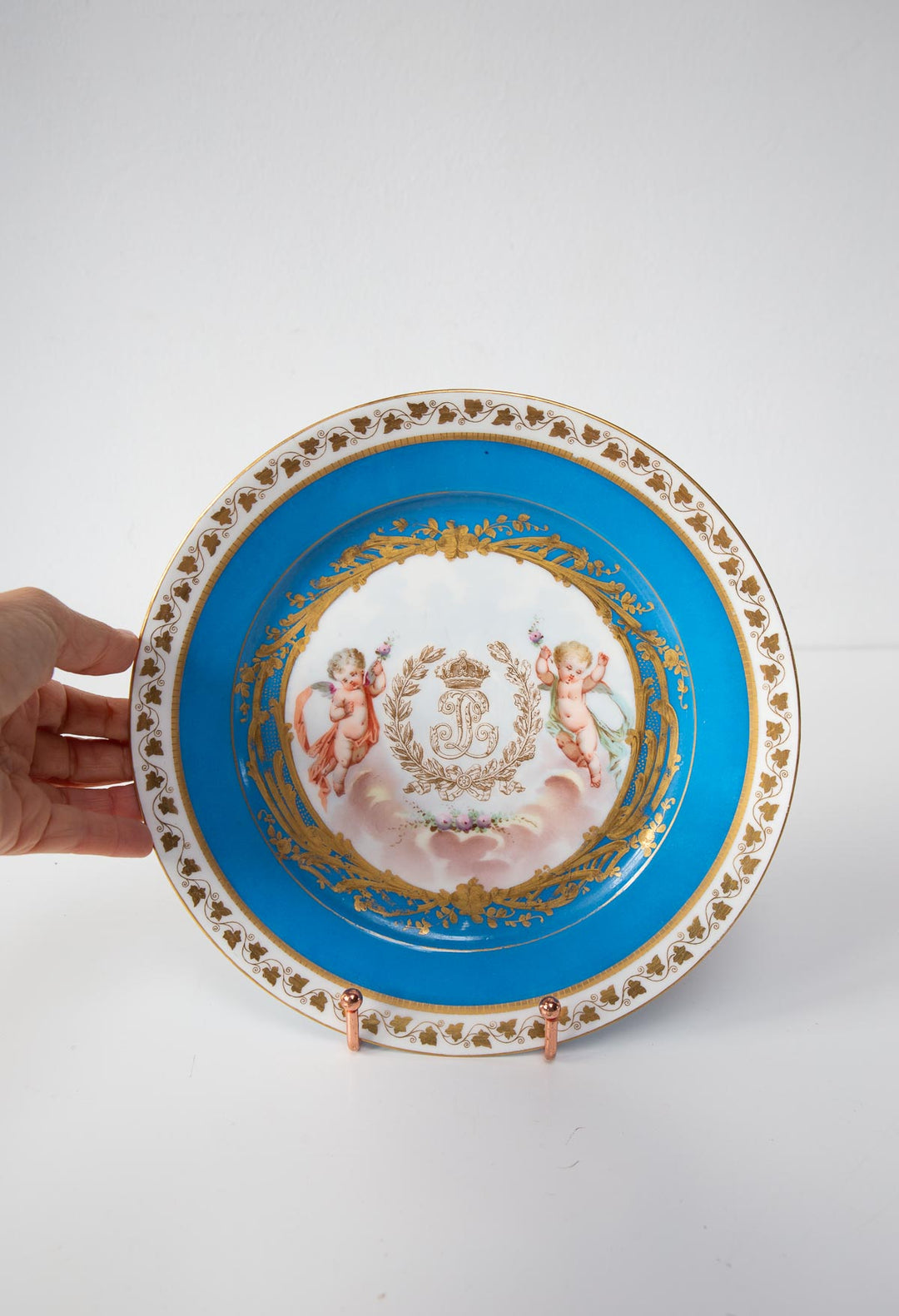 Plato porcelana Sèvres 1840 Louis Philippe Château des Tuileries (24 cm)